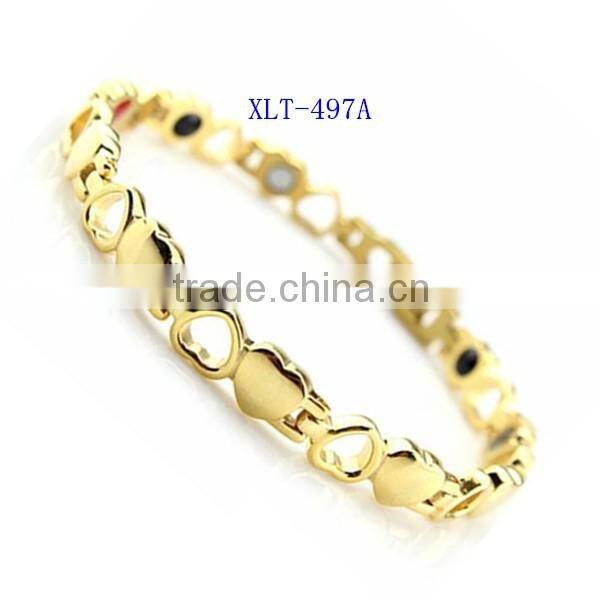 Black heart couple anti-radiation magnetic bracelet stainless steel energy bracelet