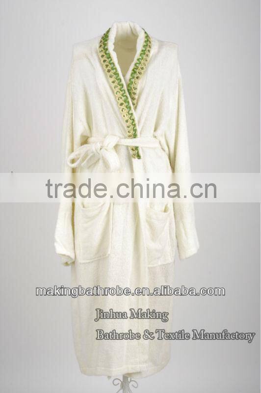 top hotel cheap white and simple breathable cool towel material bathrobe