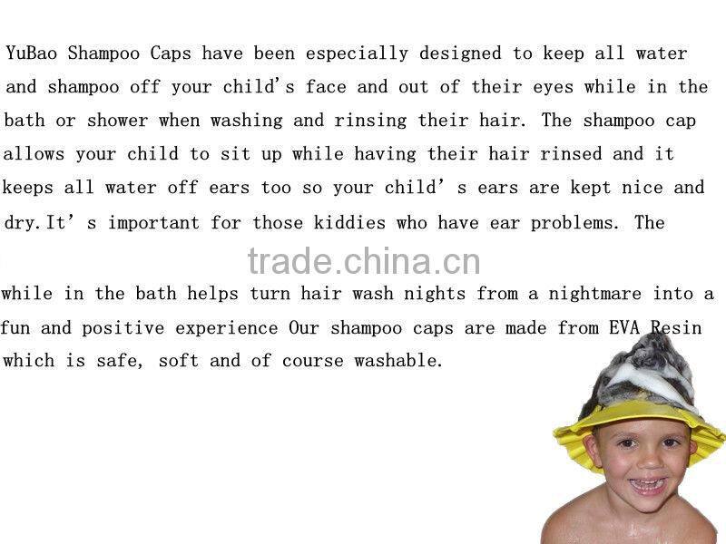 Yubao baby shower cap safe shampoo bath cap