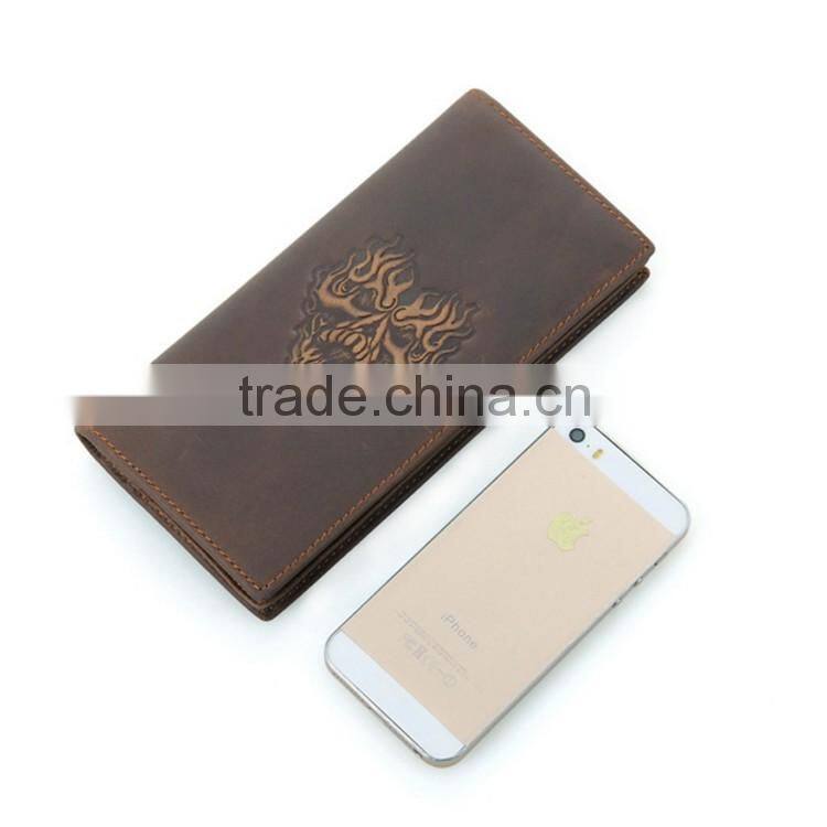 100% handmade bifold calf leather men wallet fashion genuine leather wallets