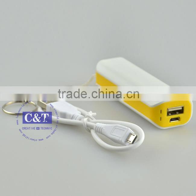 C&T 2013 new Portable 2600mAh high brightness led lamps mobile power bank