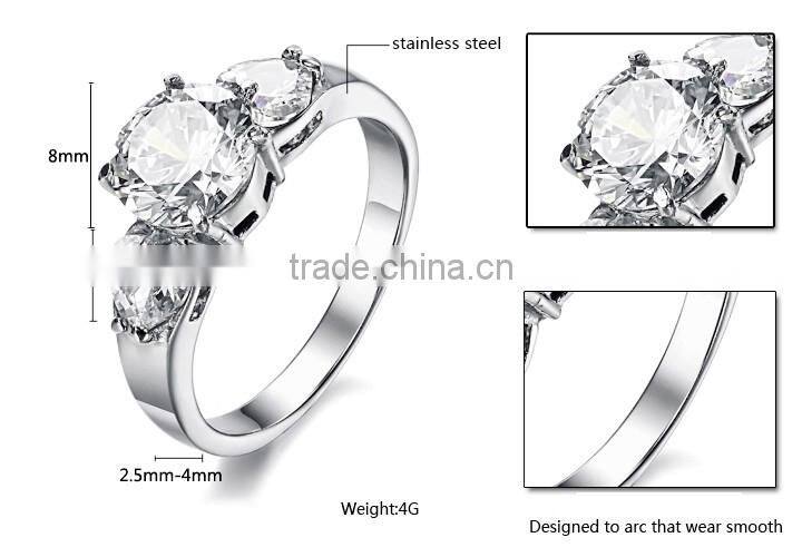 China Wholesale Diamond Design Silver Wedding Ring Set