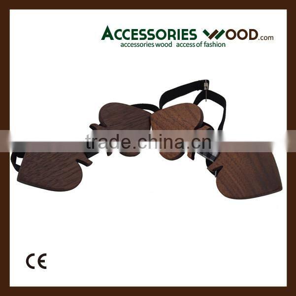 Fashion OEM handmade nature wooden bow ties with gift box