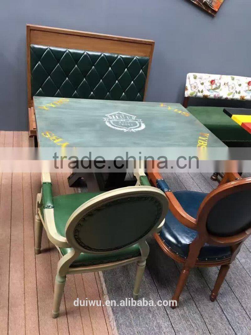 Hot sale chinese modern fast food restaurant Iron dining tables and chairs