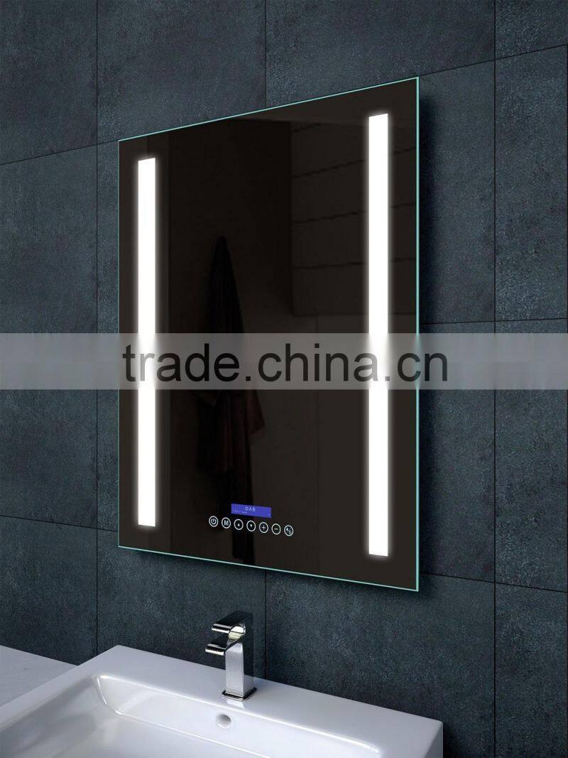 High quality LAMXON LED Lighted Bathroom Mirror with Digital Clock for Yacht and Project