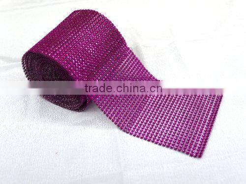 Wedding decorative 10yards acrylic diamond mesh wraps roll ,sparkle rhinestone ribbon