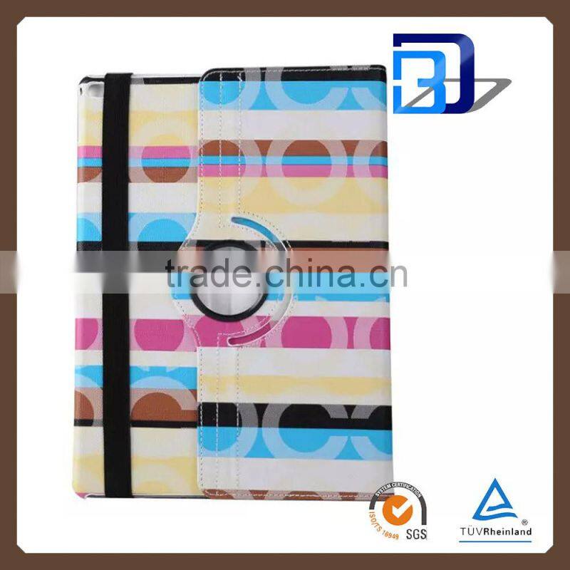 Fashionable Popular Circle Pattern 360 Degree Rolating PU Leather Tablet case For iPad pro shell China Factory direct sale