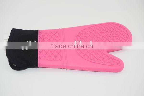 silicone lovely gloves honey peach color oven mitts with cotton inside