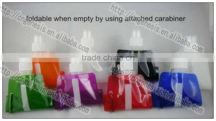 2016 sports foldable water bottle/food contact plastic water bottle