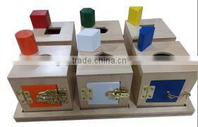 Leader Joy educational toys for kids loc box with objects and tray ( Set of 6)