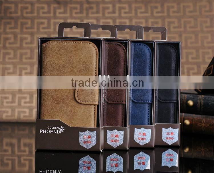 For Samsung Galaxy S3 i9300 High Quality Ultra Thin Magnetic Flip Wallet Genuine Cowhide Leather Stand Case
