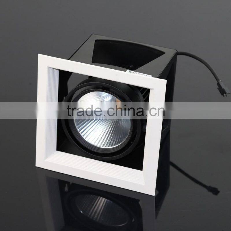 recessed commercial grille lighting rotatable 1x12w cob square led downlight retrofit