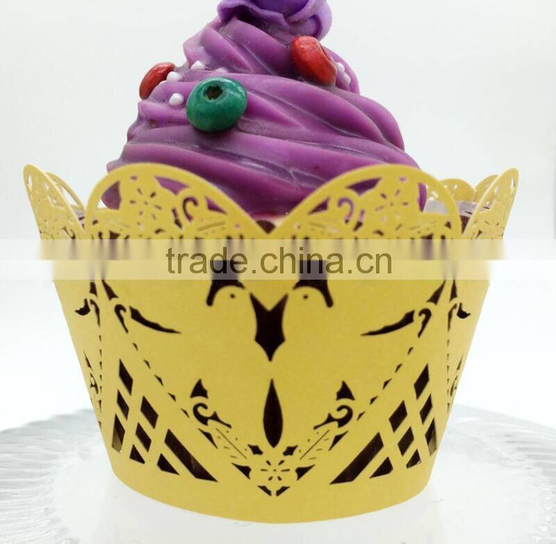 Free sample beautiful wedding box laser cut paper cupcake box
