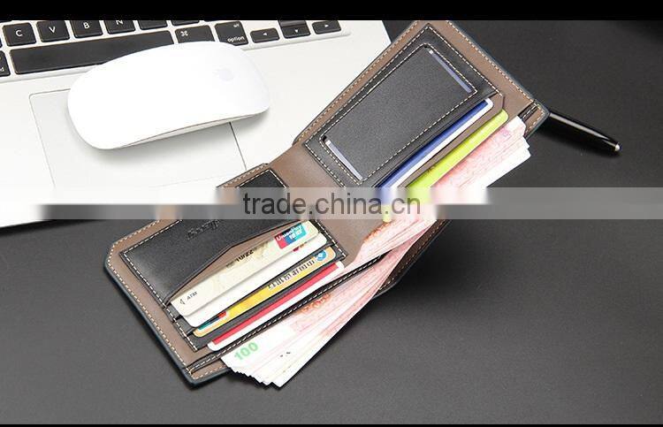 Baellery Men Business PU leather wallet for young billfold