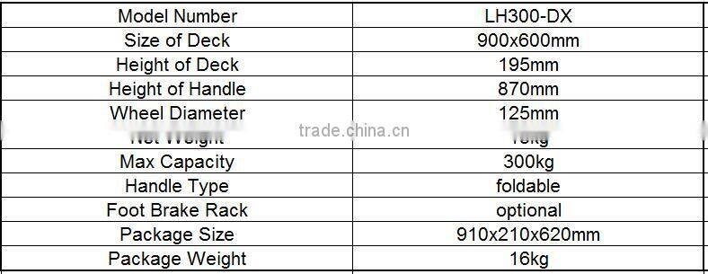 300kg Small Plastic folding hand cart LH300-DX