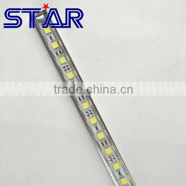 100cm IP20 16w 72led 12v 5050 20-22LM Aluminum LED Rigid Strip light White color with clear cover