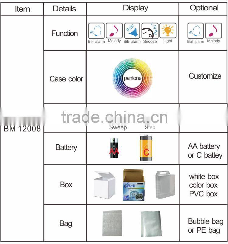 BM12002 table alarm clock / bell alarm clock