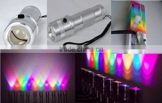 Special gift Christmas rgb changing Edison 3in1 Edison 3W RGB 10 color led flashlight