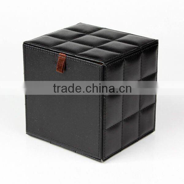 delicate black leather tissue box wholesale antique household box for tissue