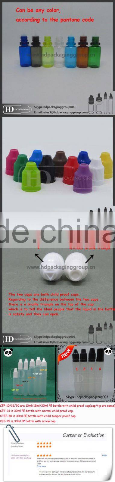 HD plastic dropper bottle with child proof cap dark green color bottle ejuice plastic bottle
