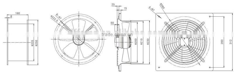 200 mm conditioner fan motor for air cooler