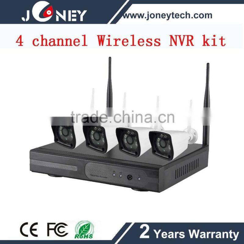 4ch wifi nvr(built-in wireless route)1mp ip camera 4 channel Wireless NVR kit wifi cctv camera system