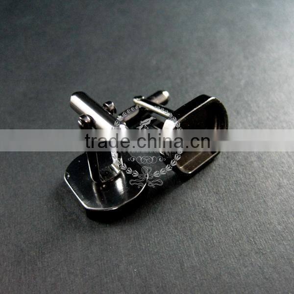 13.5x16.5mm setting size steam punk watch movement gun black DIY base tray French cufflink supplies cuff link findings 1500025
