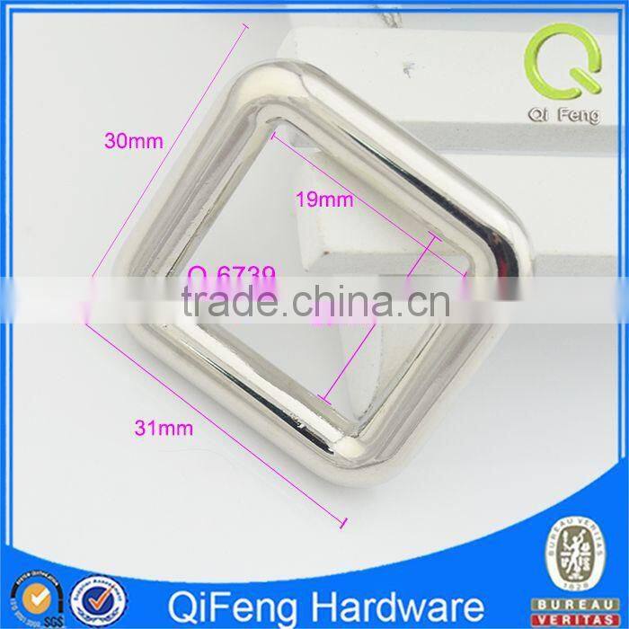 Q-6739 decorative pin belt buckle for bags metal buckle supplier shiny silver