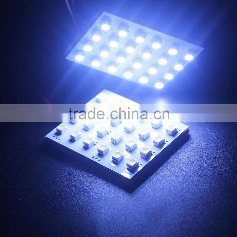 Car Interior Reading Light White 12V T10 Ba9s Festoon 24SMD 1210 SMD Led Reading Dome Panels Lights