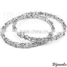 White Gold Diamond Bangles, Diamond Wedding Bangles, White Gold Jewelry