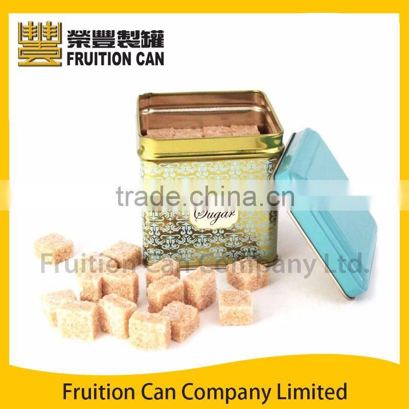 Square Gift Packing Sugar Tin Metal Box