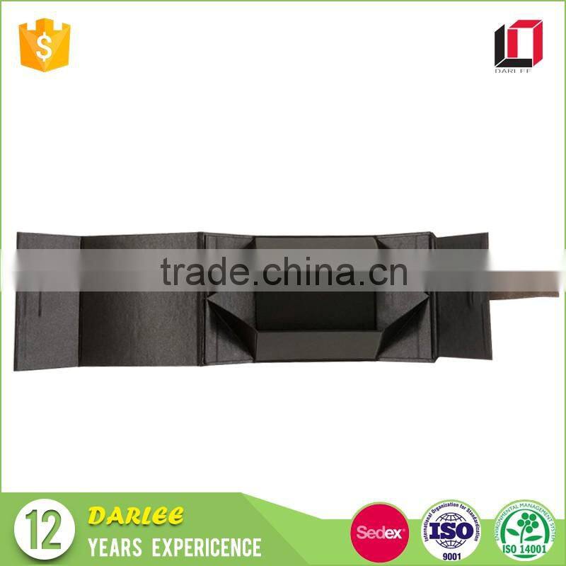 High quality matte black custom clamshell collapsible foldable packaging box with magnetic closure