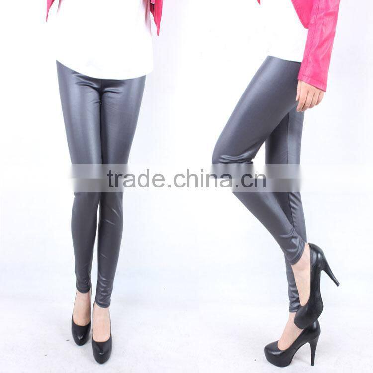 2014 Hot Girls Sexy Black Faux Leather Big Leggings Large Ladies Stretch Pants XXXL
