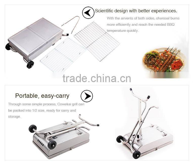 High quality vehicle-carried charcoal barbecue grill,popular bbq tool