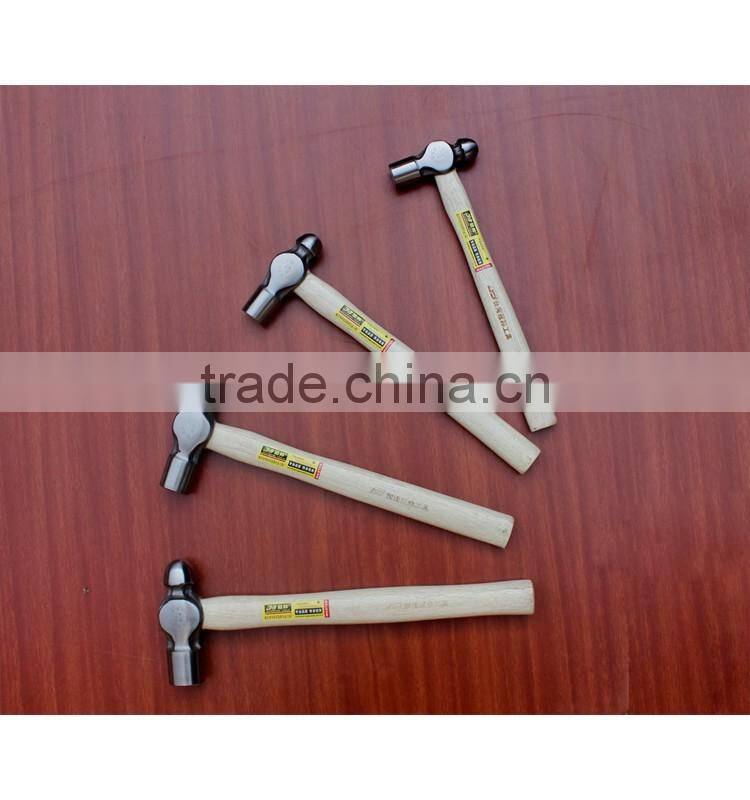 Ball peen hammer with wooden handle