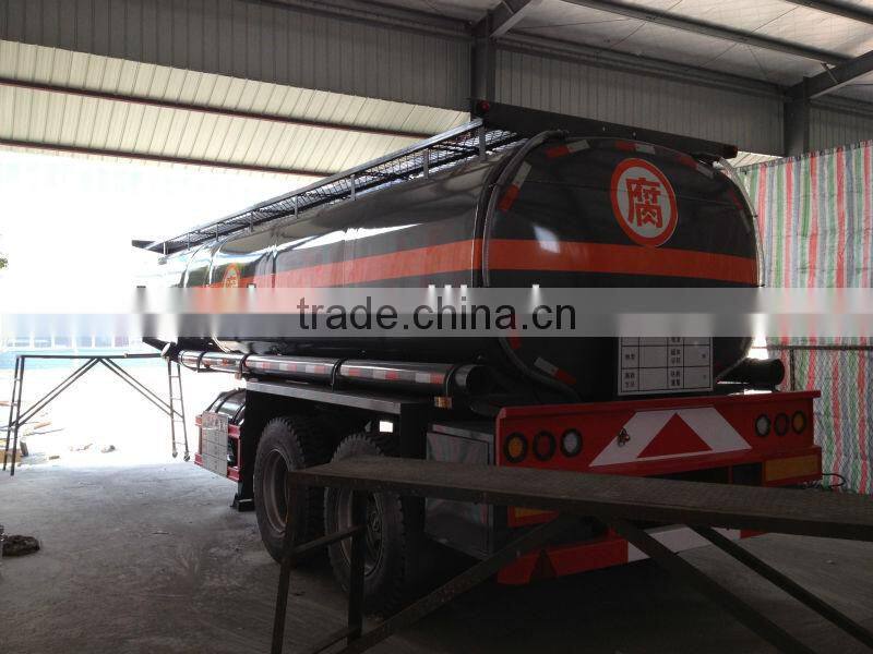 chemical tank trailer, chemical liquid transporting trailer, Hydrochloric acid Or Sulfuric acid transporting tank trailer