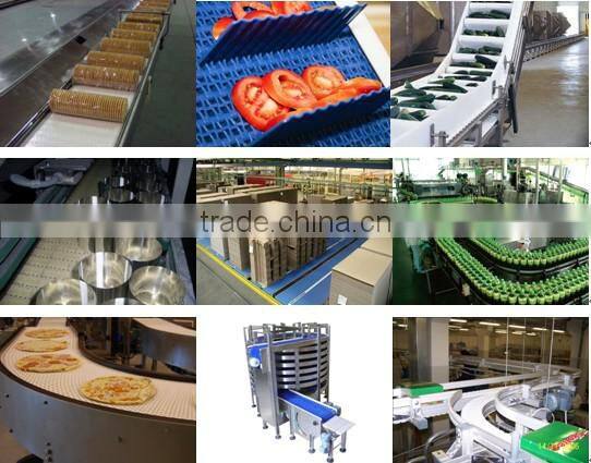 2400C Radius Flush Grid with Hold-down Edge Modular Belt