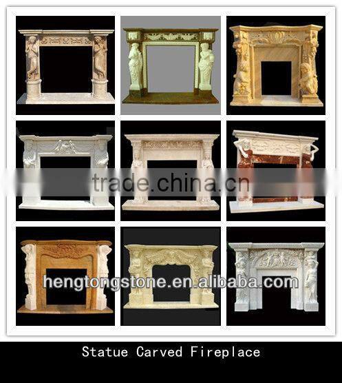 Elegant Marble Floral Fireplace