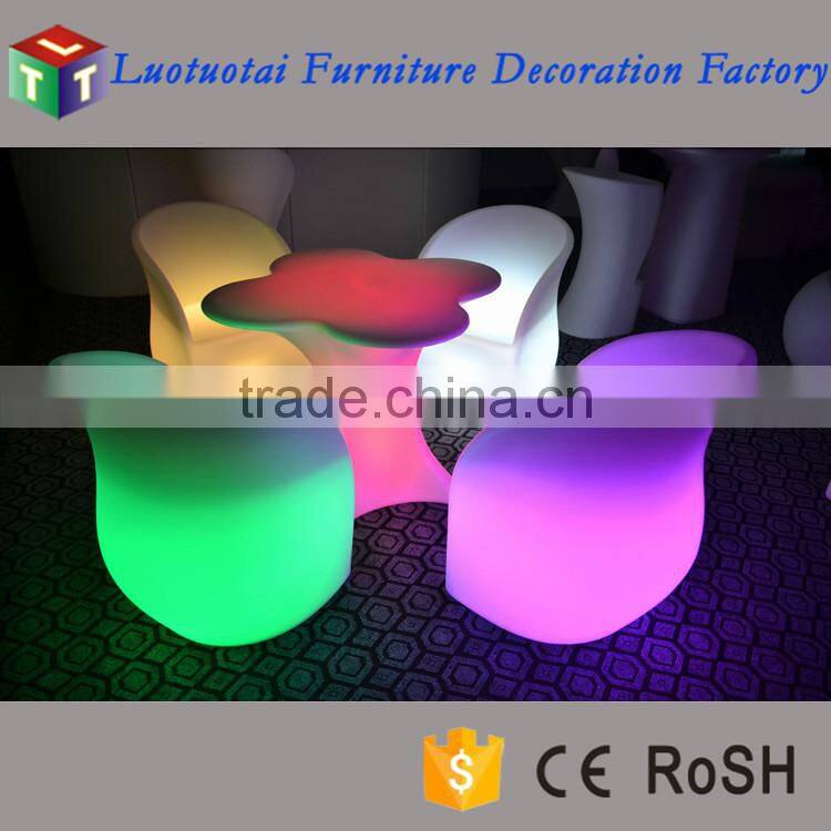 rechargeable battery operated led dining table and chair with color change