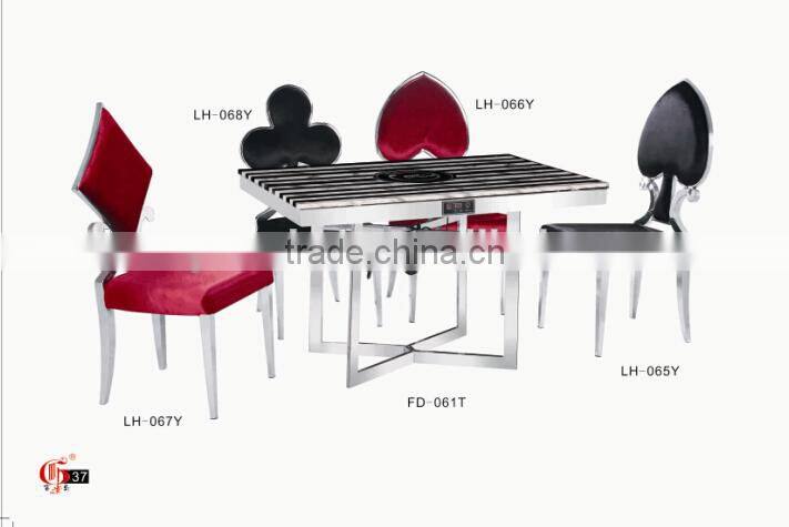 Diamond stainless steel dining chair