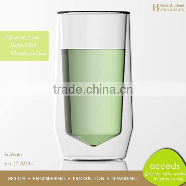 High End Wide Mouth Borosilicate Glass Glass Milk Tea Cups