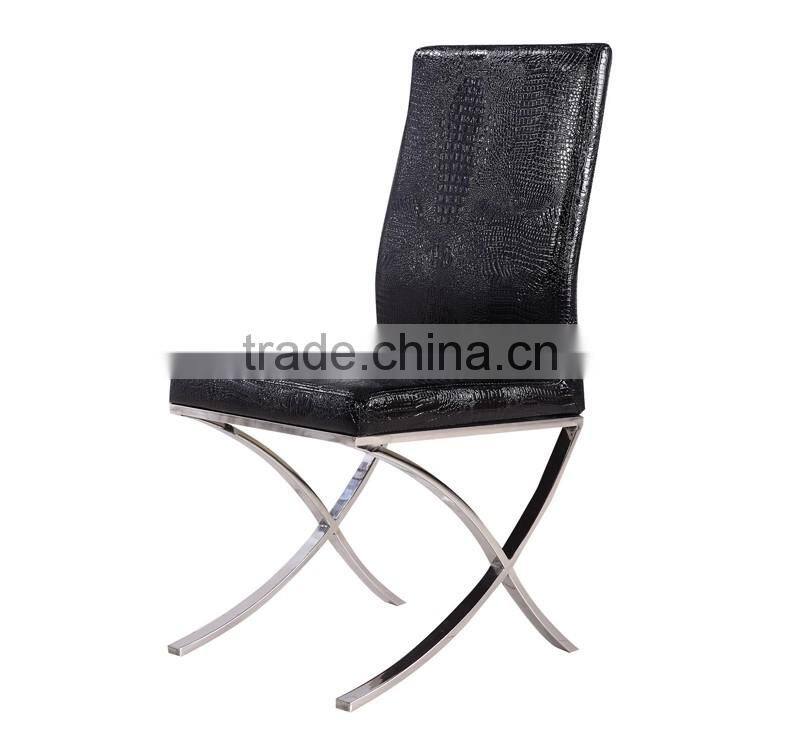 foshan x shape stainless steel leg dining chair