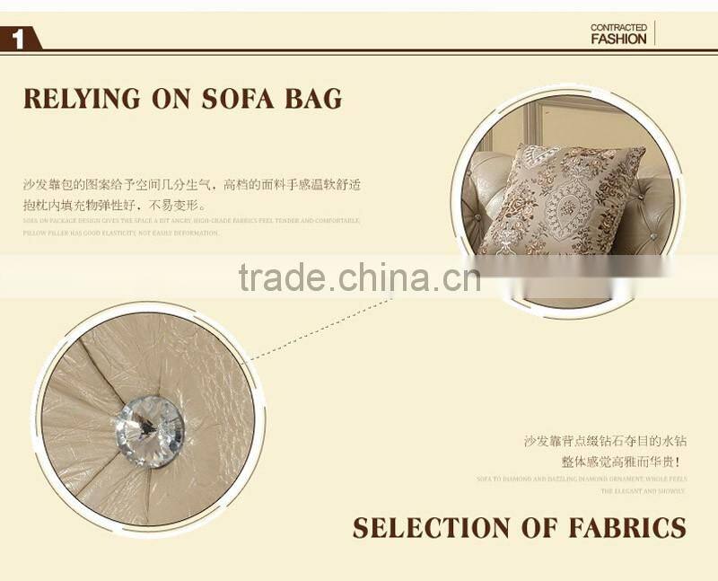 European style PU leather sofa designs with crystal buttonsSF033