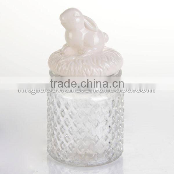 glass storage jar with ceramic clip lid