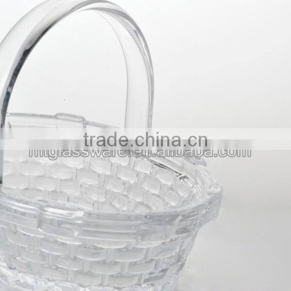 fancy eastern glass basket with handle