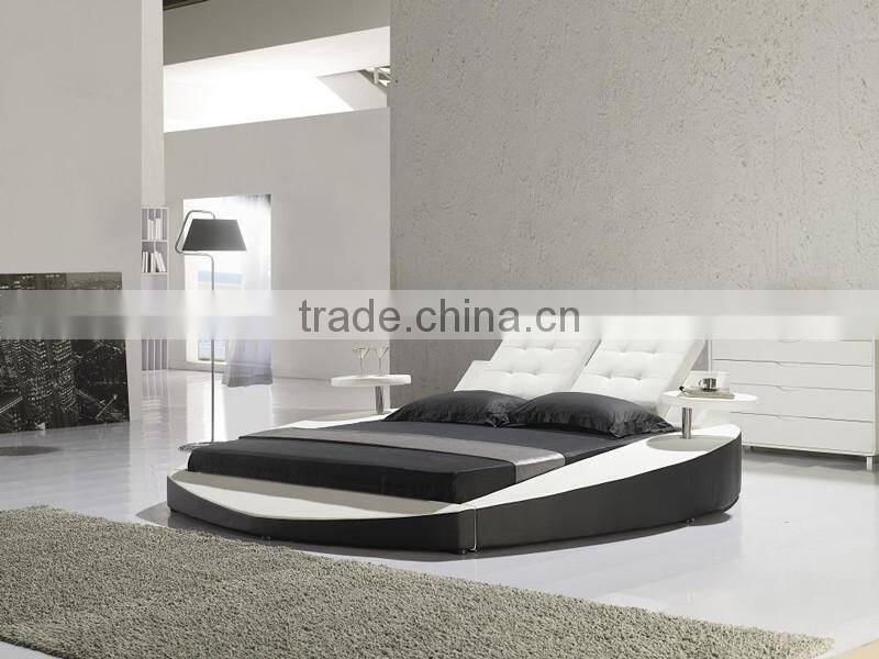 Hot selling soft modern leather bed with speaker