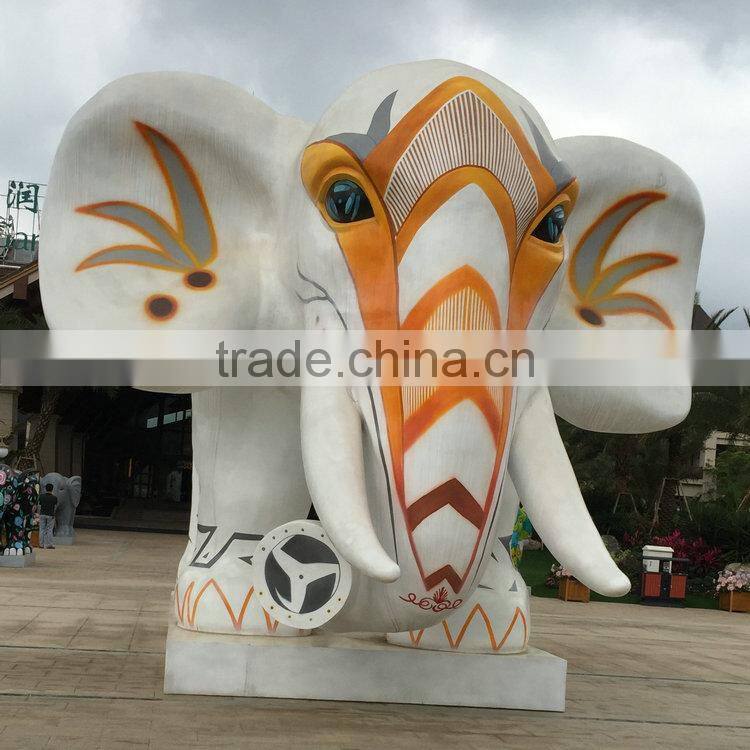 Tall 5m fiberglass elephant landscape sculpture