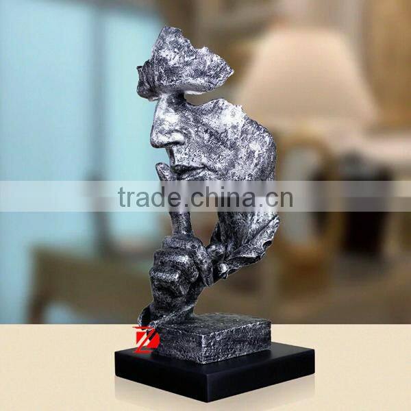 resin abstract man head sculpture for home decoration