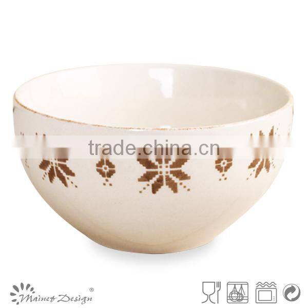 5 inch ceramic bowl with Christmas Imprint
