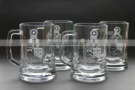 360ml 12oz glass Etched Beer Mug